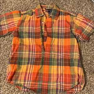 Gap kids shortsleeved plaid shirt